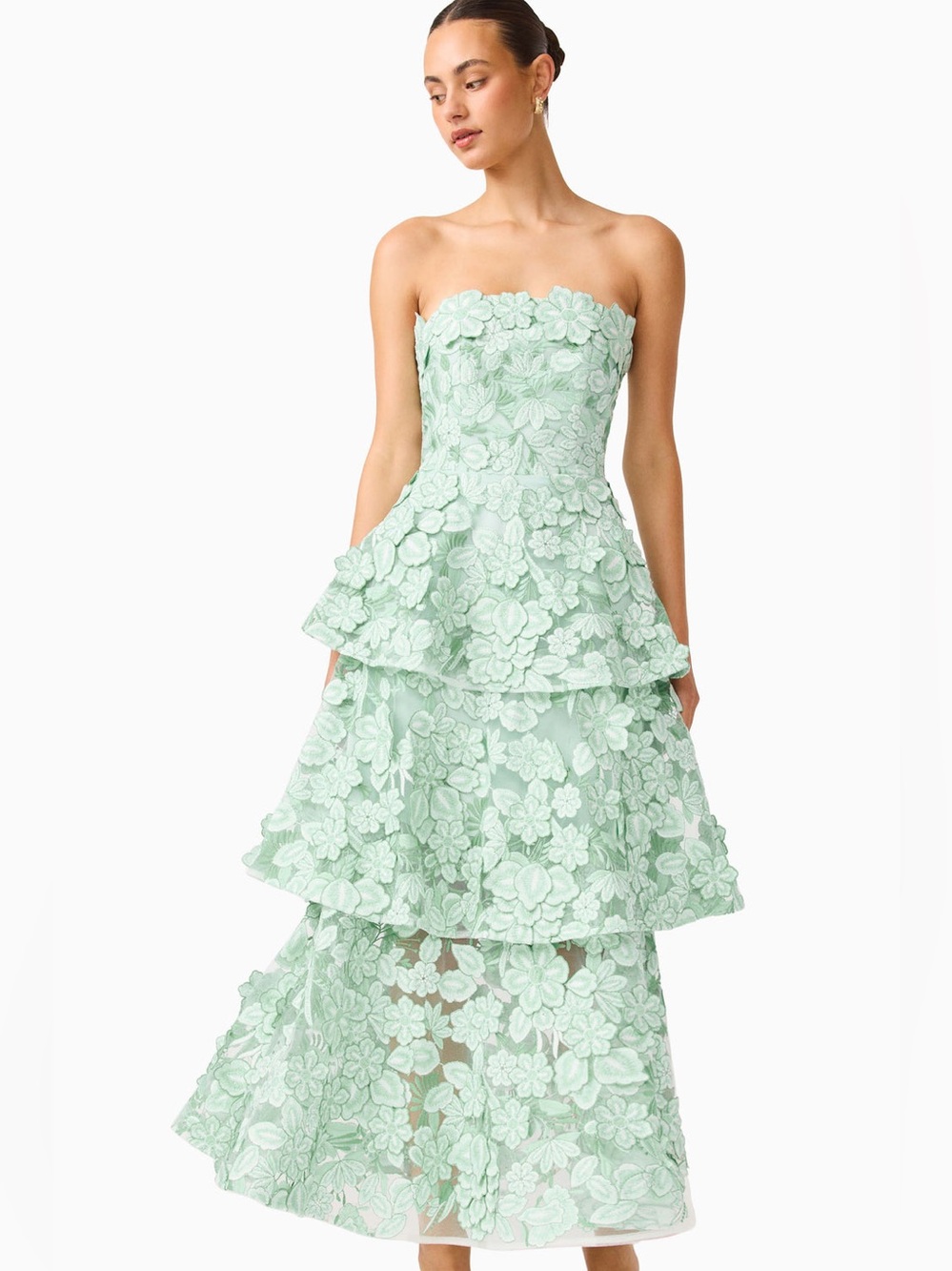ELLIATT Roseate Tiered Maxi Dress in Mint Green Size XL Wedding Guest NWT - Picture 4 of 9
